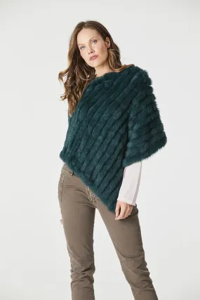 365 Days Fur Poncho - Emerald