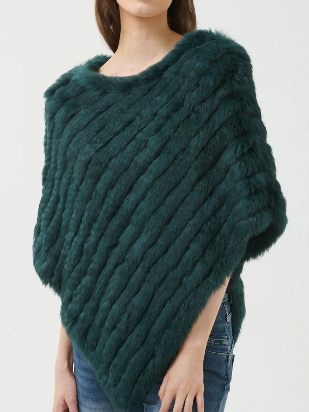 365 Days Fur Poncho - Emerald