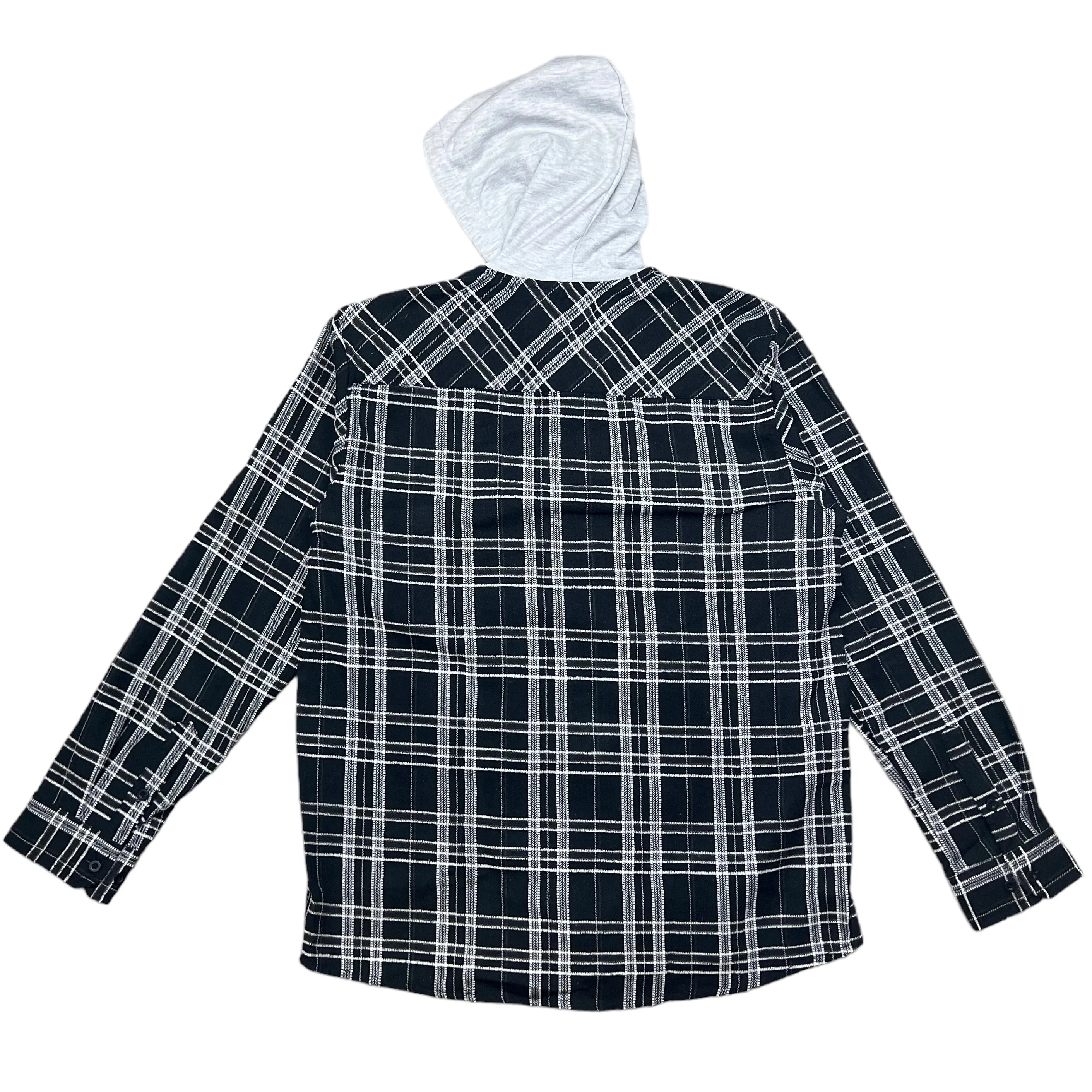 808ALLDAY Black Hooded Flannel