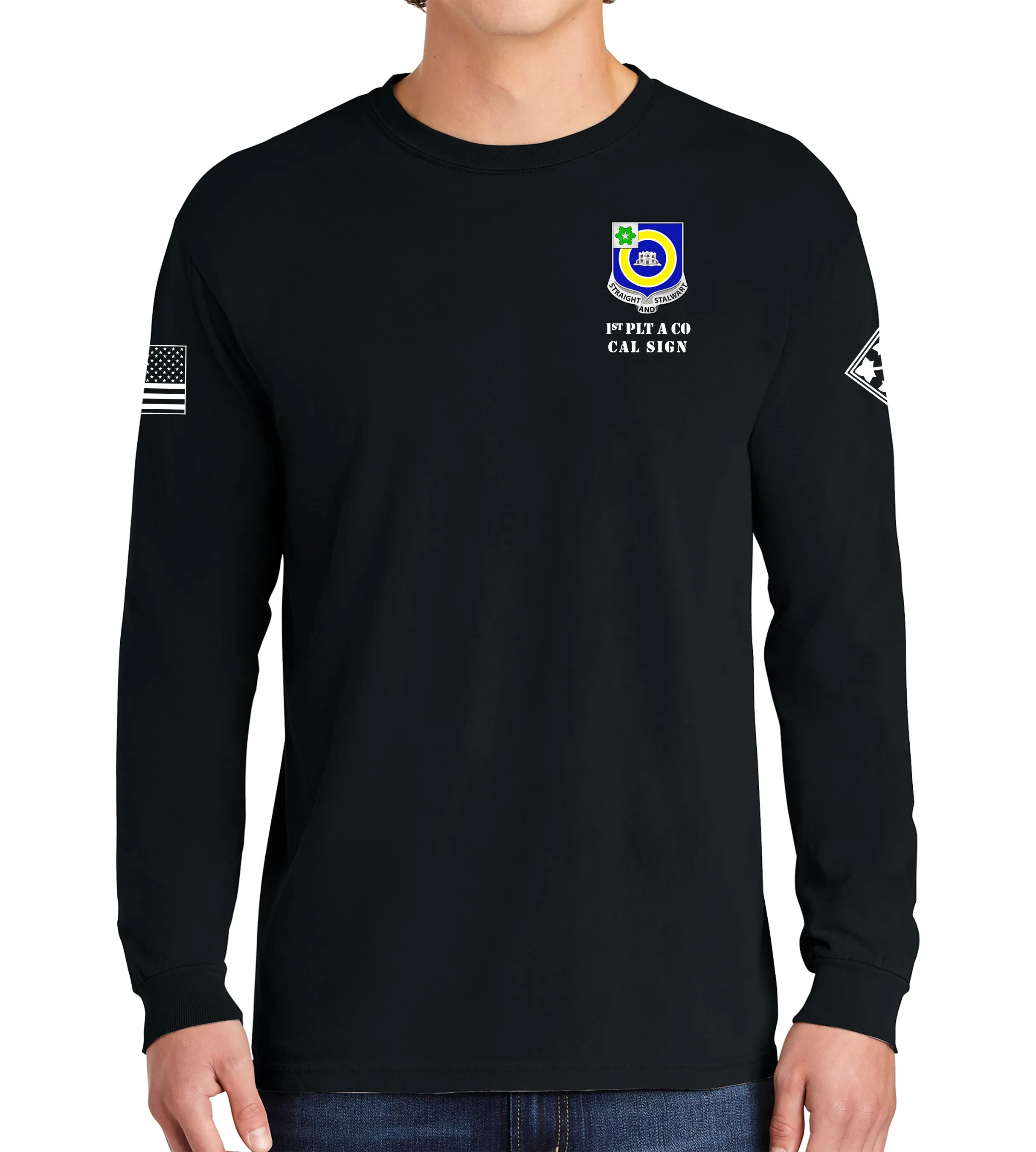 A Co Ghost Long Sleeve 50-50 Blend Unisex Shirt. This shirt IS approved for PT