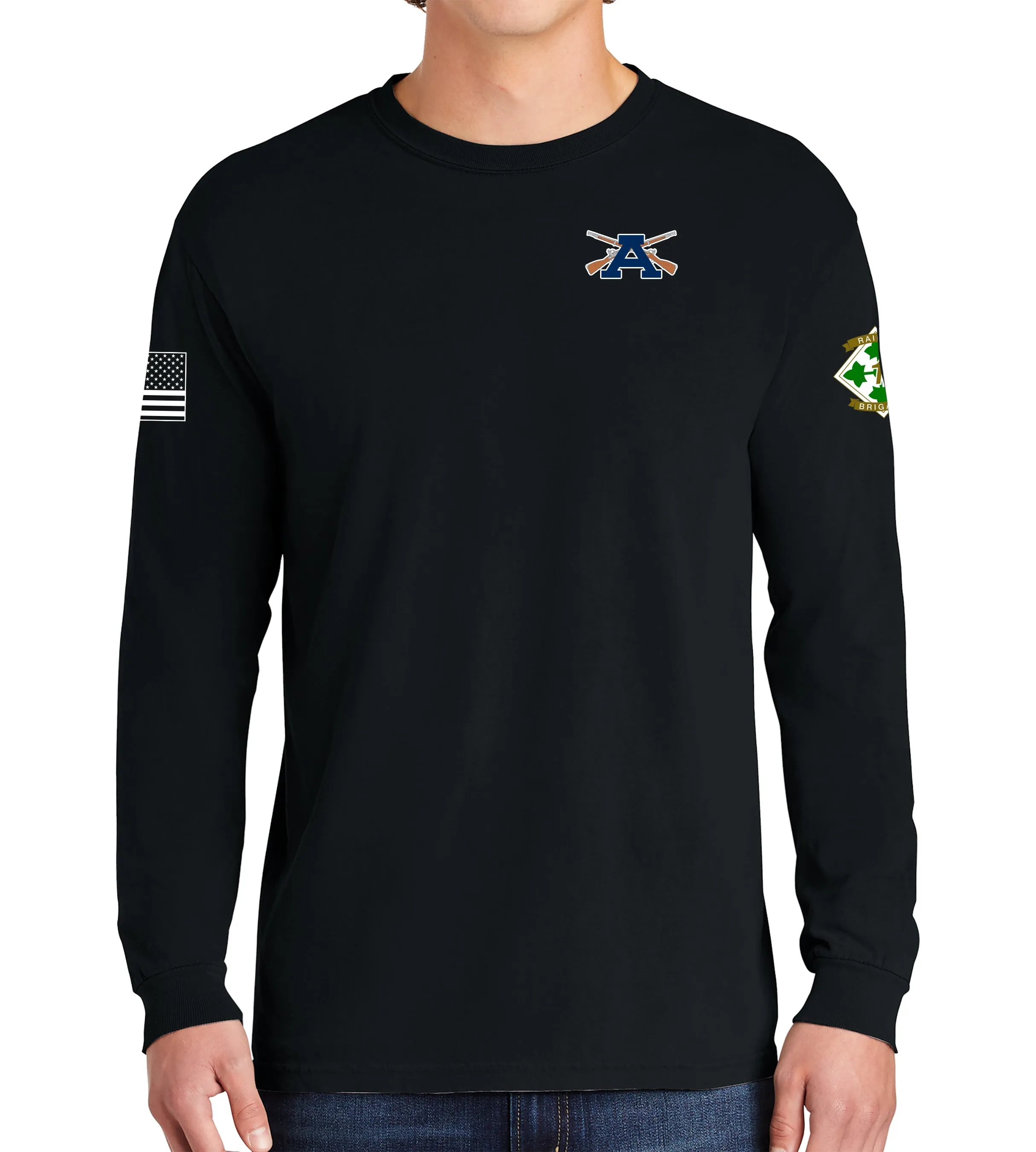 A Company Long Sleeve 50-50 Blend Unisex Shirt. This shirt IS approved for PT