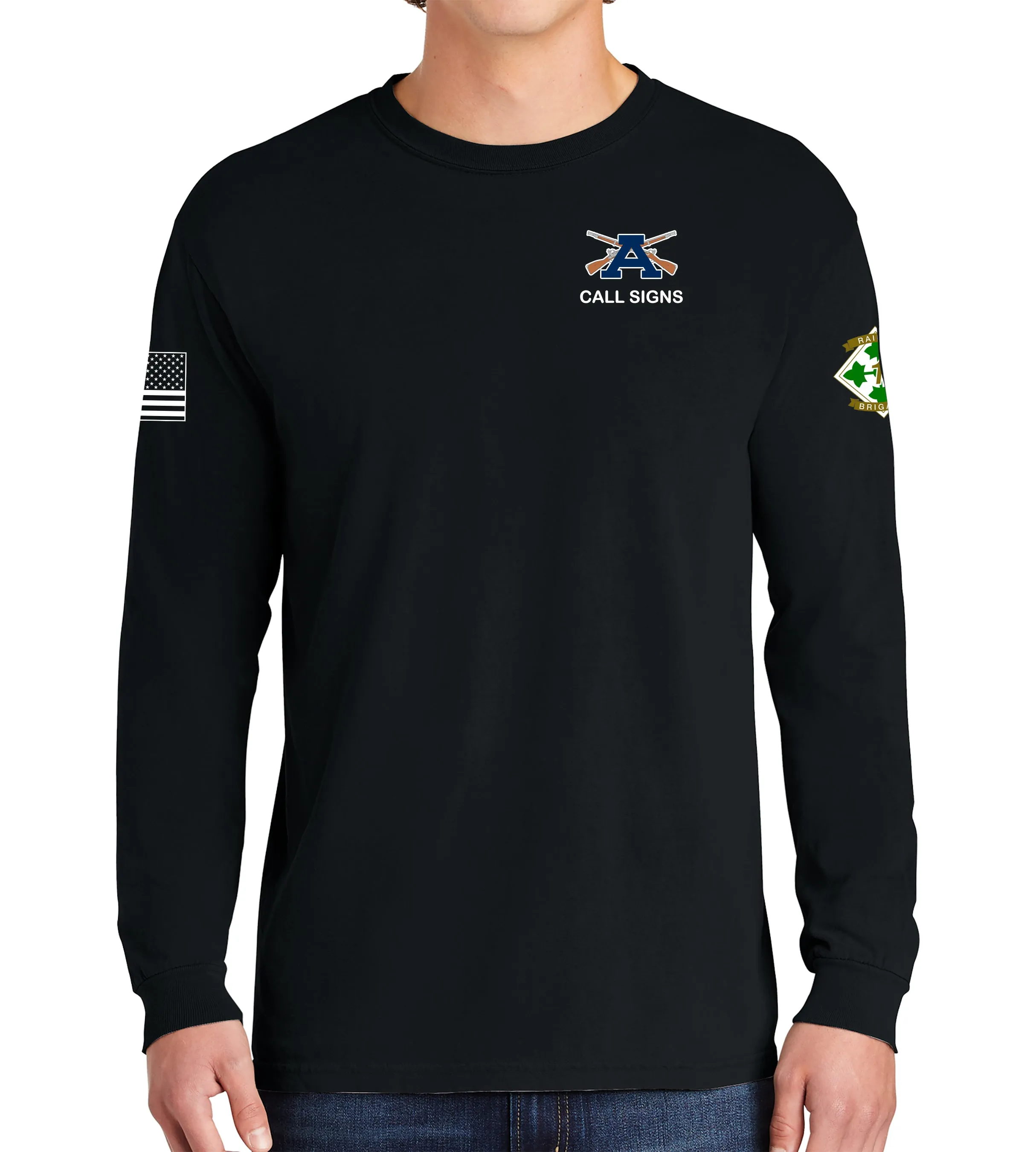 A Company Long Sleeve 50-50 Blend Unisex Shirt. This shirt IS approved for PT