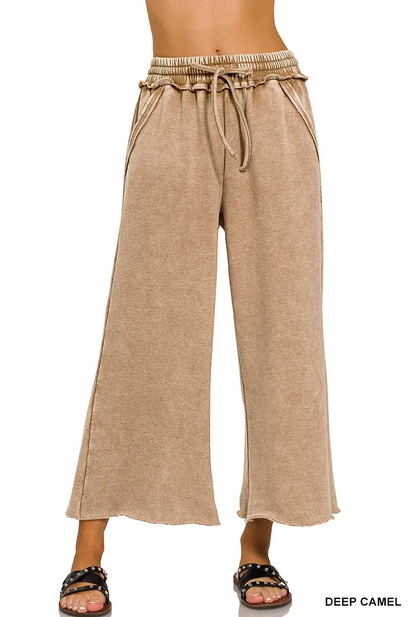 Acid Wash Palazzo Sweatpants