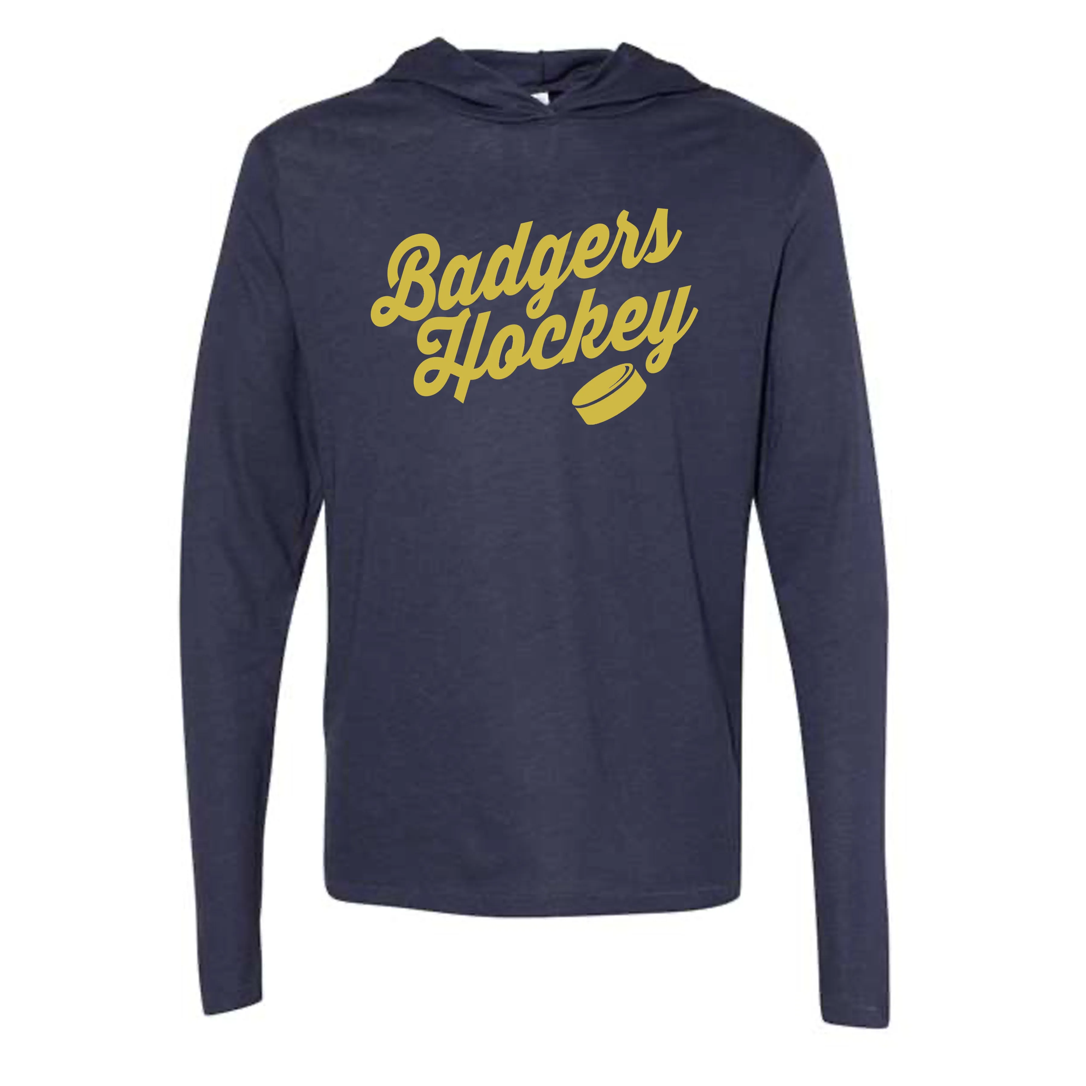 Adult Badgers Hockey Long Sleeve Hooded Tee