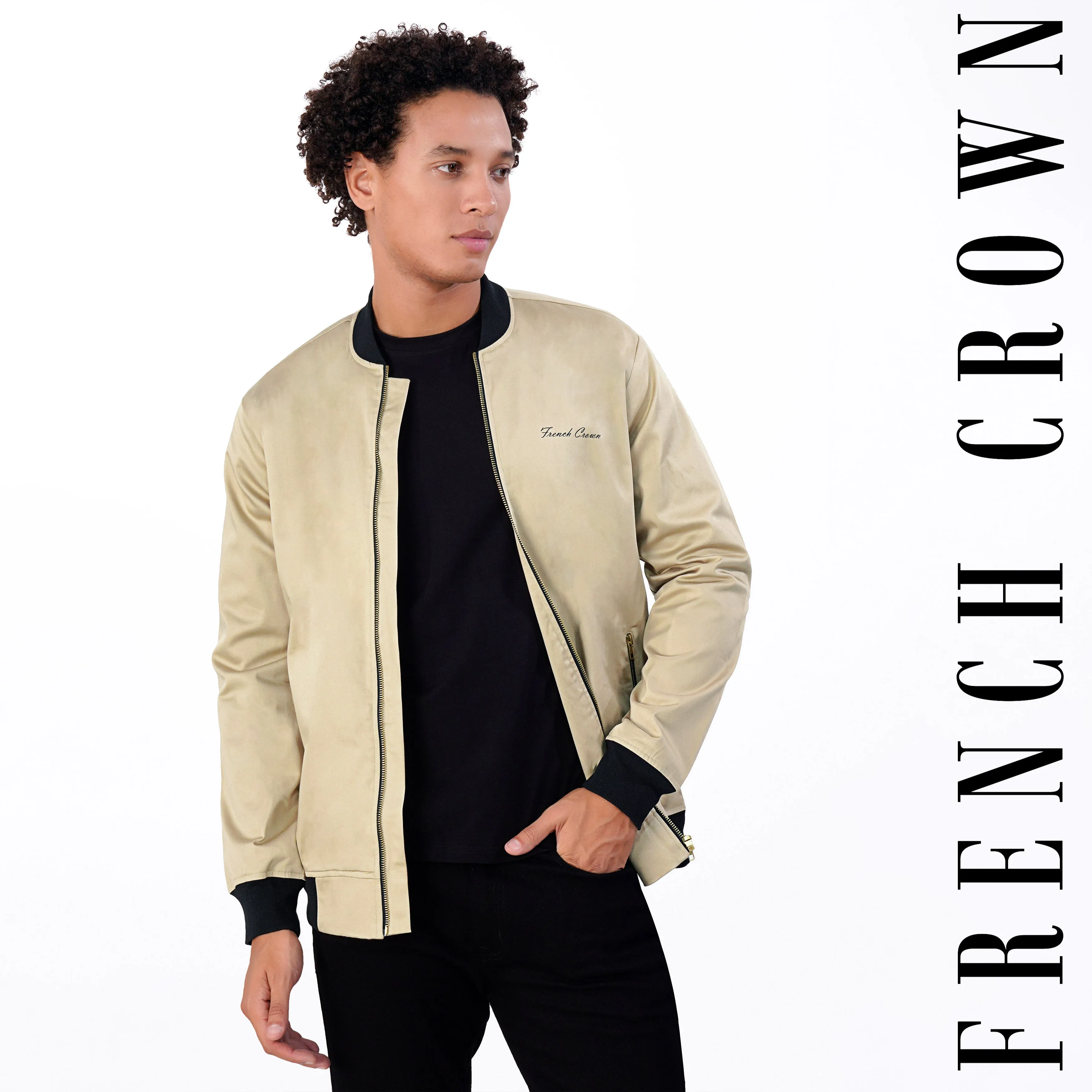 Akaroa Brown Premium Cotton Bomber Jacket