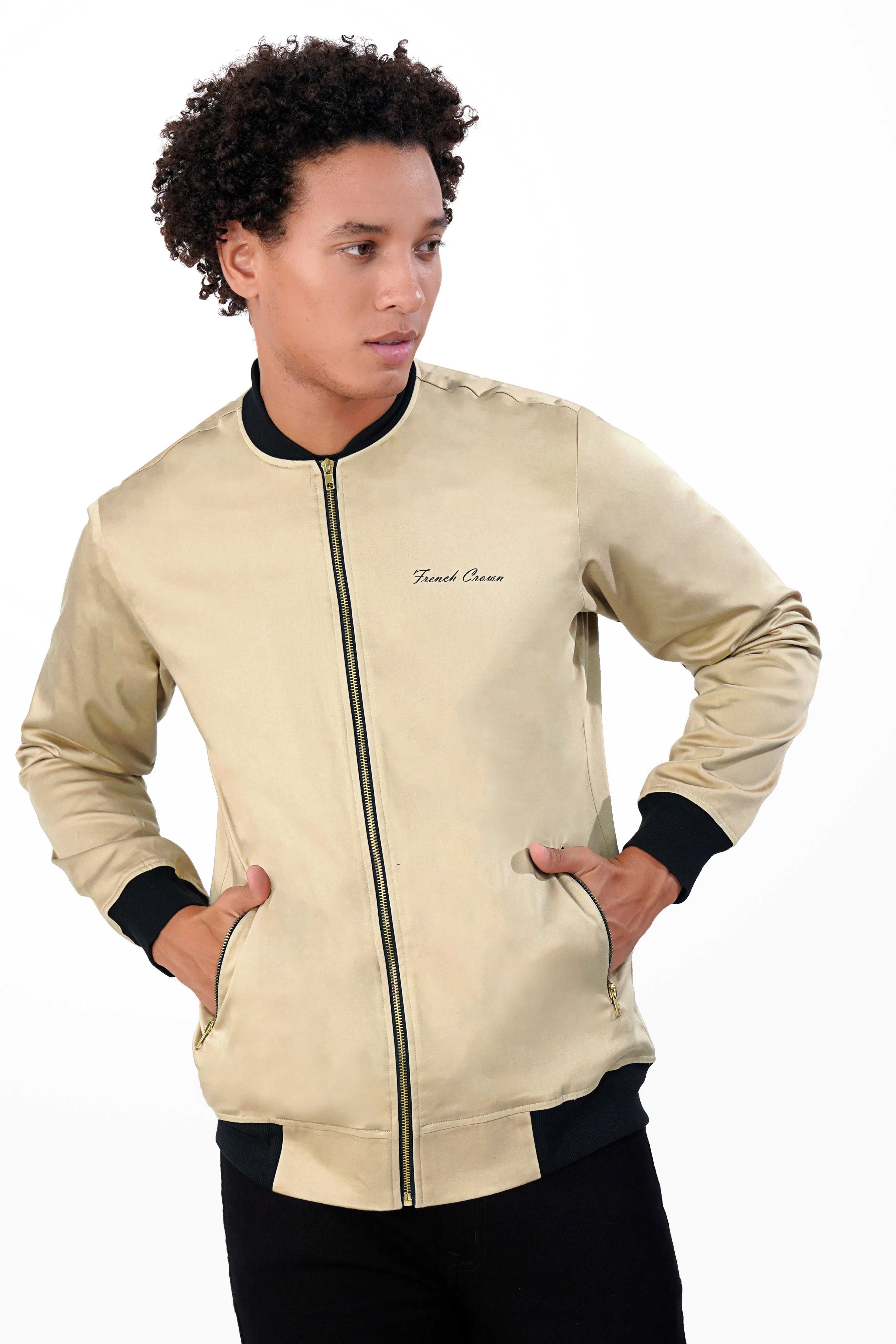 Akaroa Brown Premium Cotton Bomber Jacket