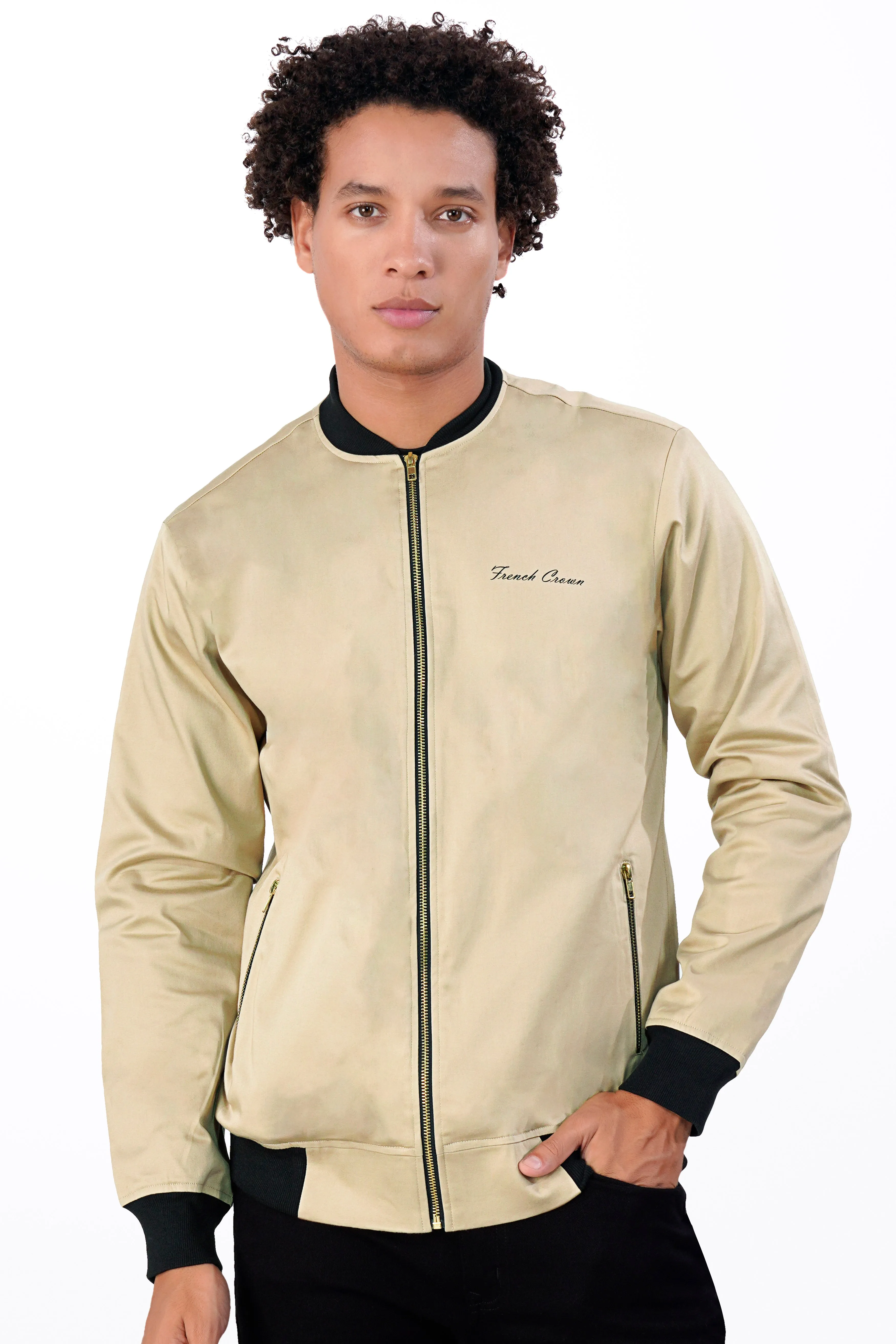 Akaroa Brown Premium Cotton Bomber Jacket