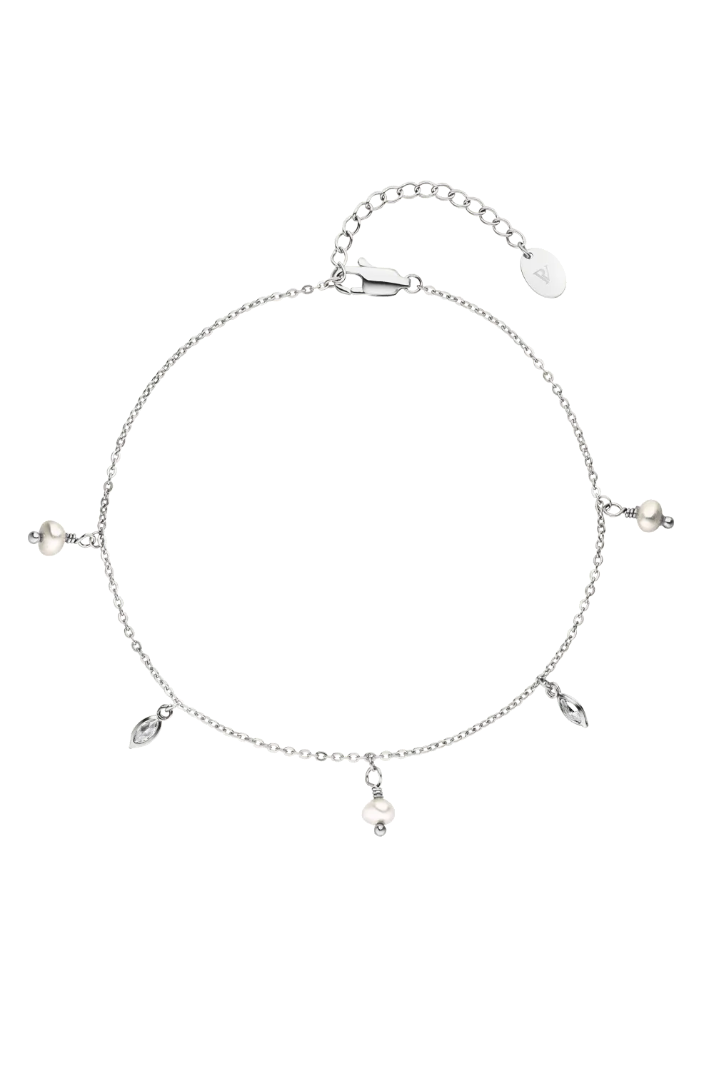 Allure Pearl Ankle Chain Silver