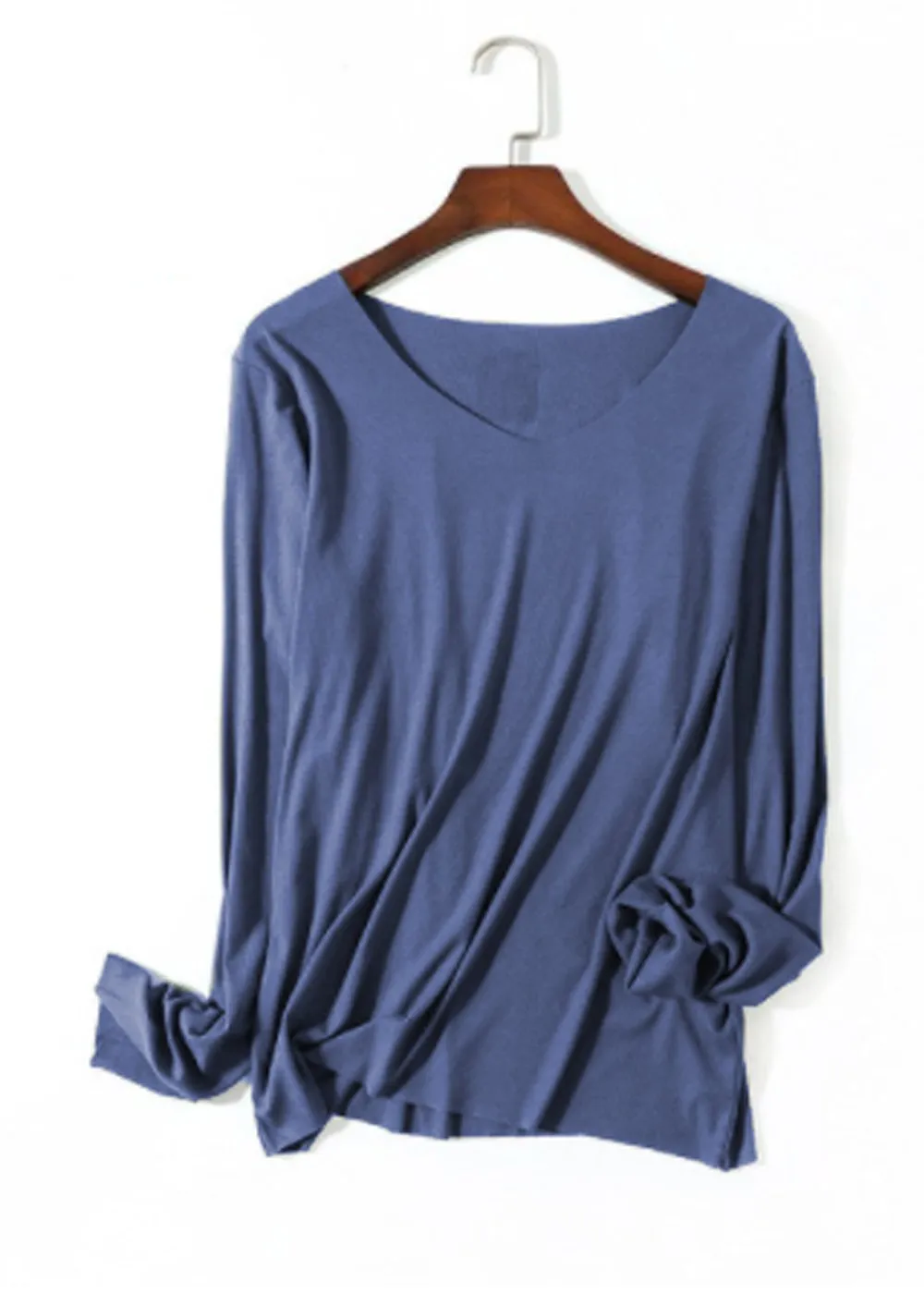 AMB Kate Long Sleeve V Neck Top