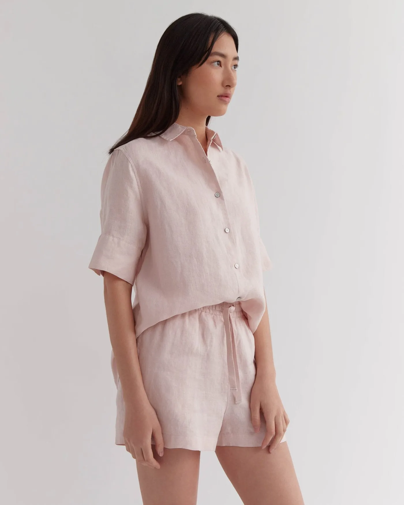 Anika Linen Short Pink Clay