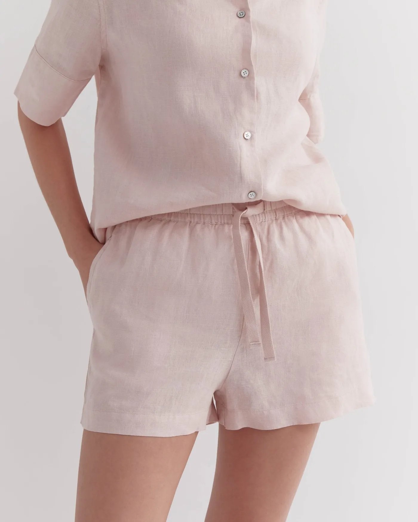 Anika Linen Short Pink Clay