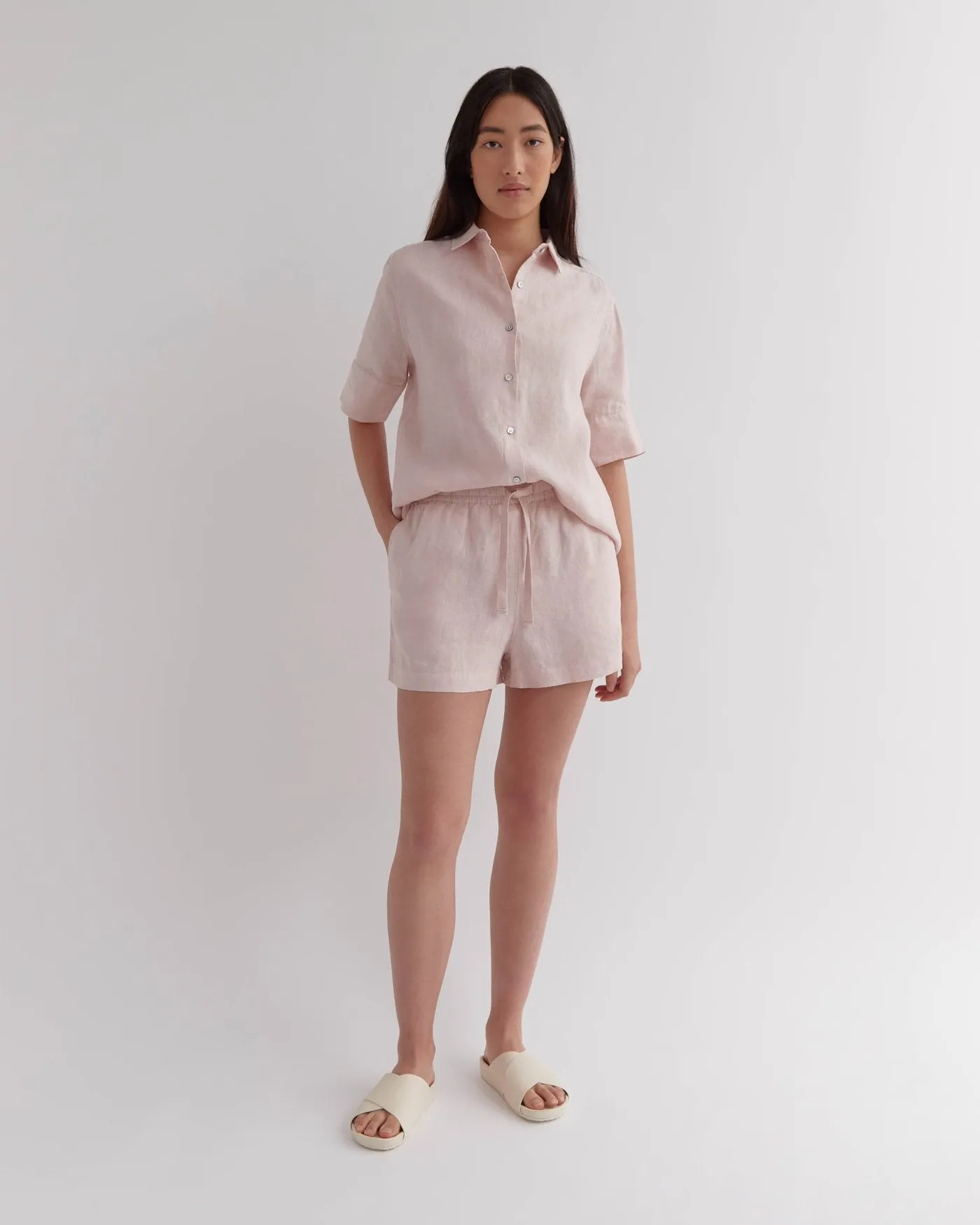 Anika Linen Short Pink Clay