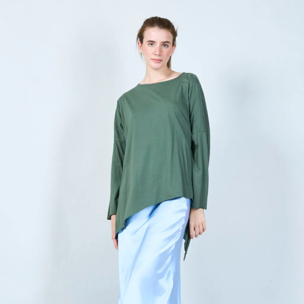 Asymmetrical drape top wholesale