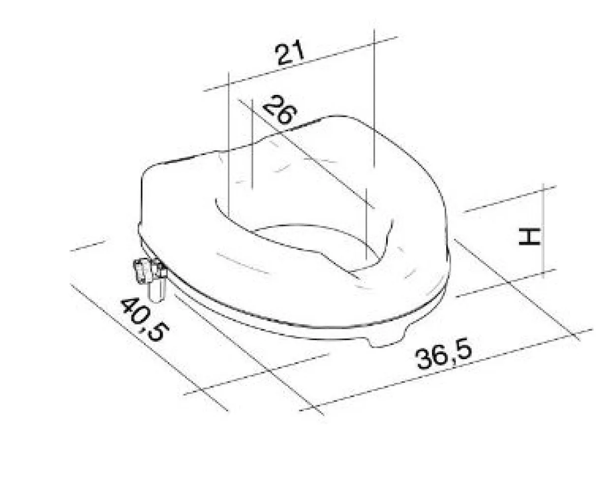 Atlantis Raised Toilet Seat with Lid - 10cm