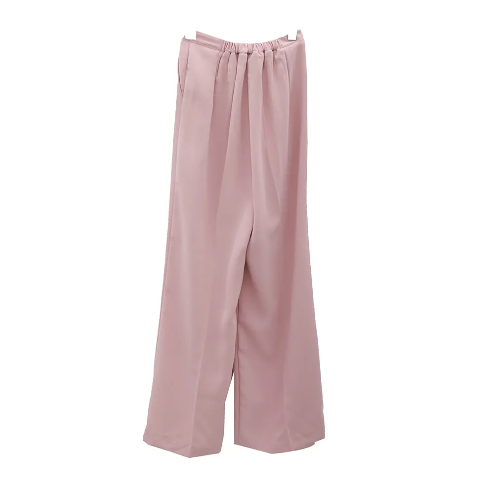 Banded Pintuck Wide Leg Tailored Pants OY26