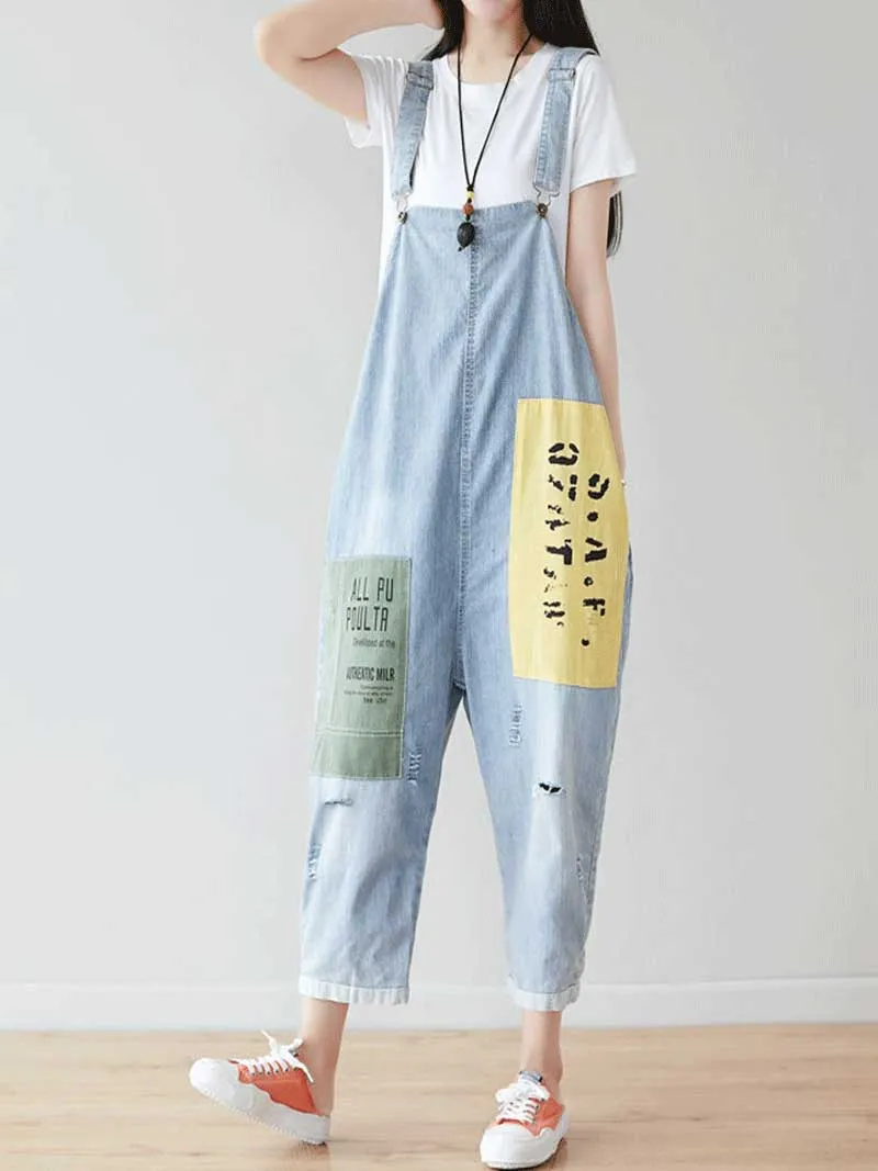 Believe in Your Flyness Adjustable Straps Denim Overall Dungarees