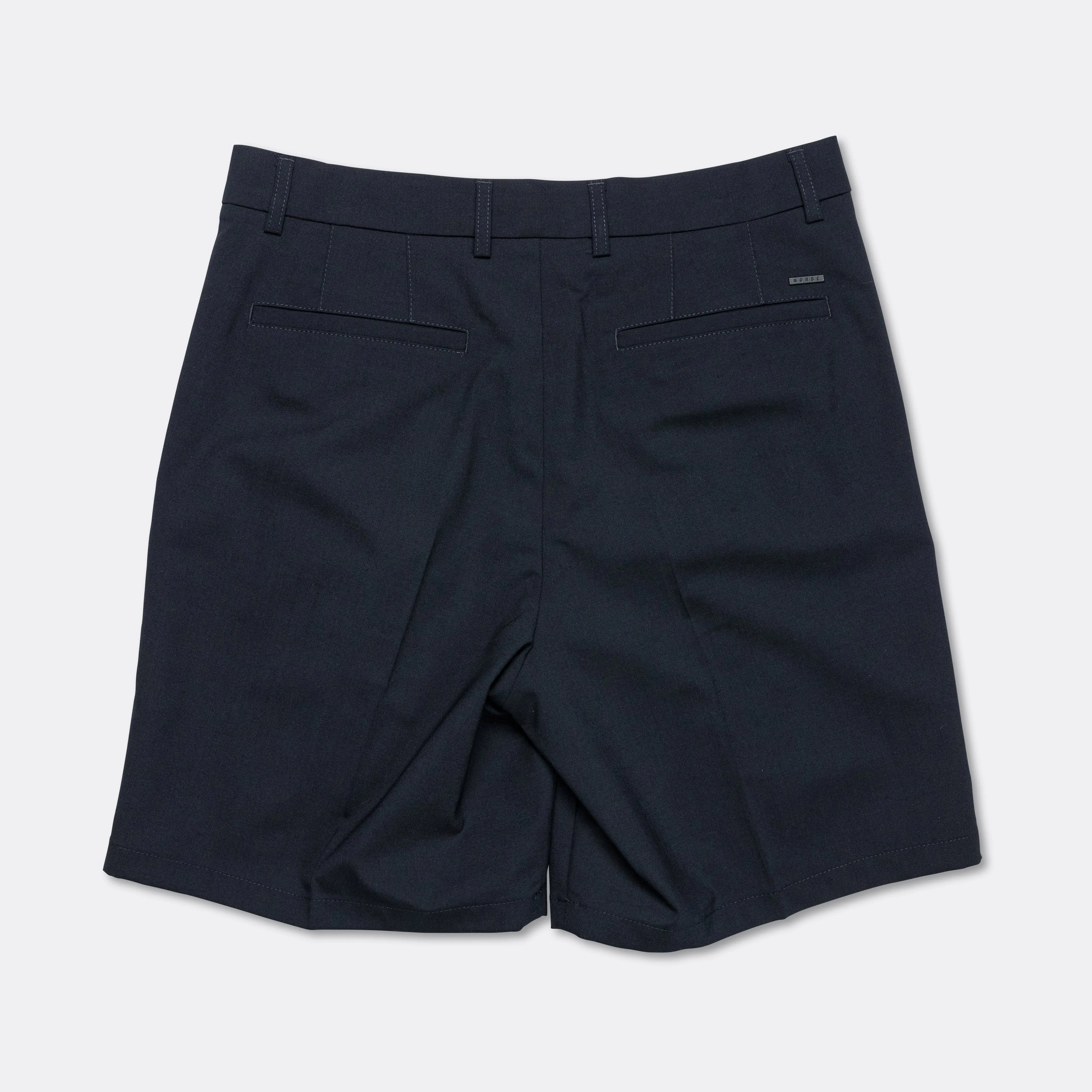 Benn Relaxed Light Wool Pleated Short - Dark Navy