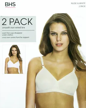 BHS Pack of 2 Underwired Bra With Cotton - 230284 - Non Padded Bra