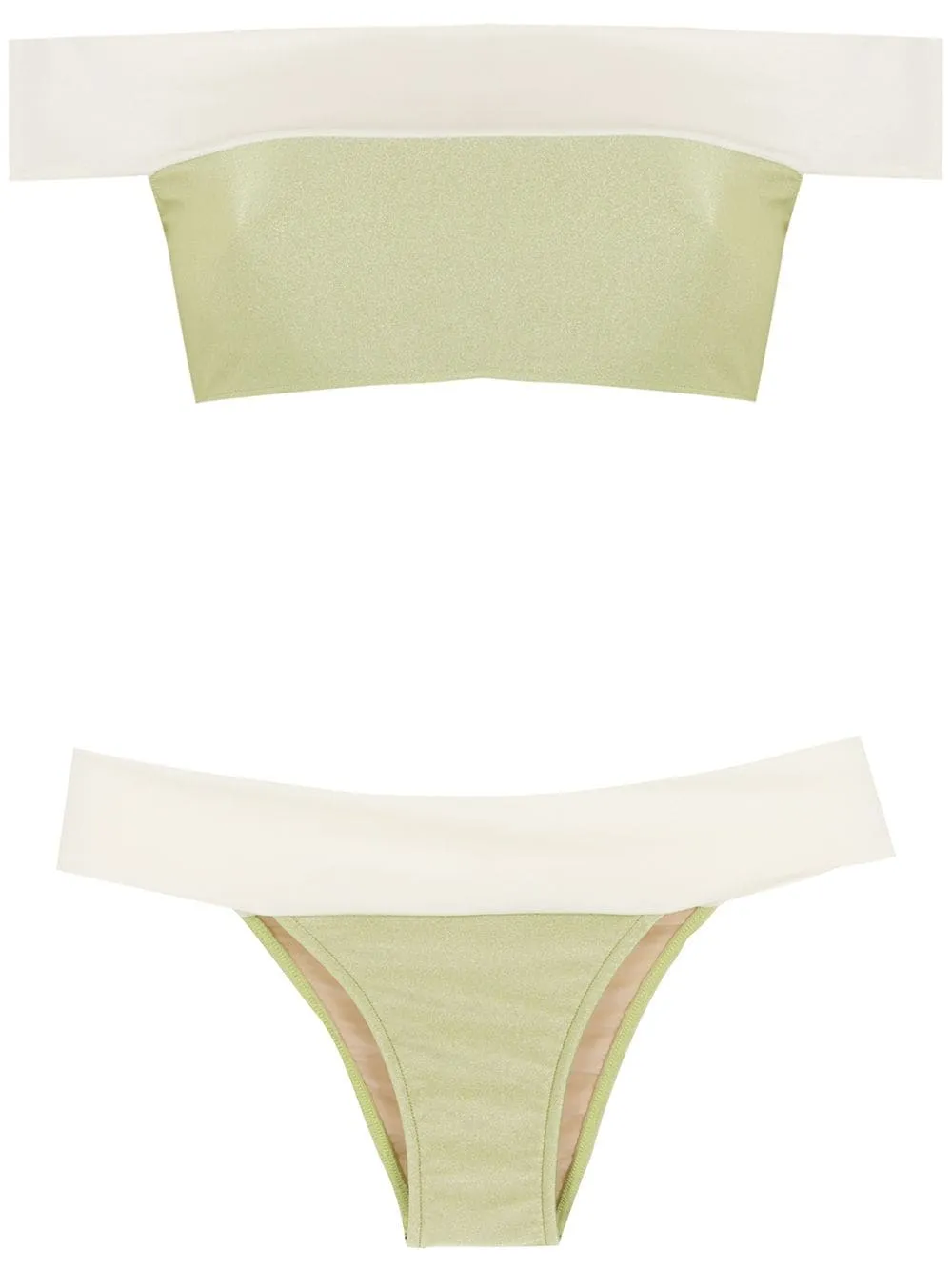 Bicolor Off-The-Shoulder Bikini