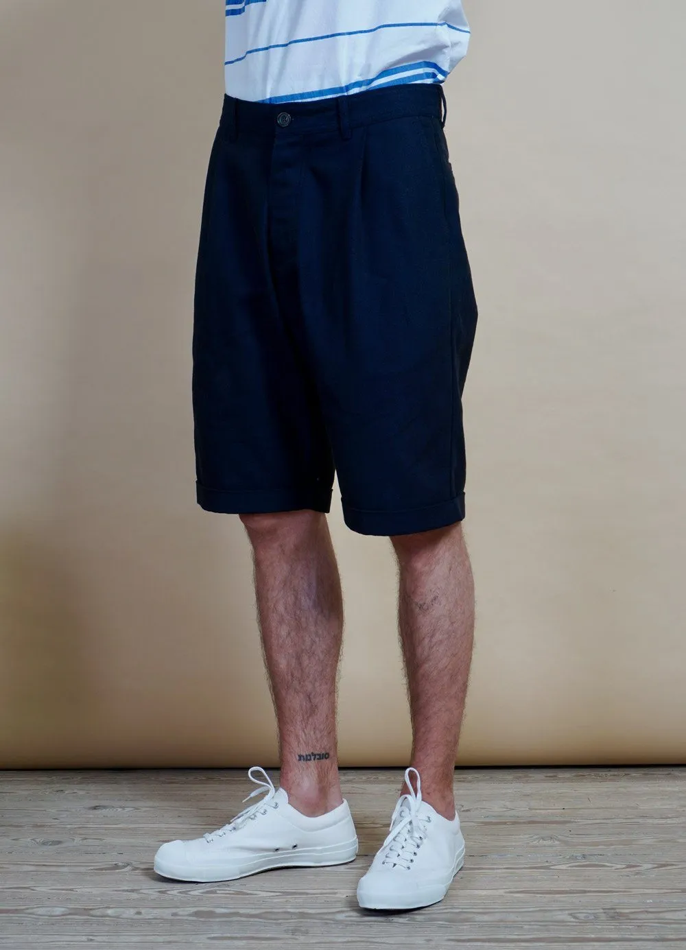 BIRK | Single Pleated Shorts | Indigo