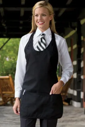 Black Scoop Neck Bib Adjustable Apron (3 Pockets)