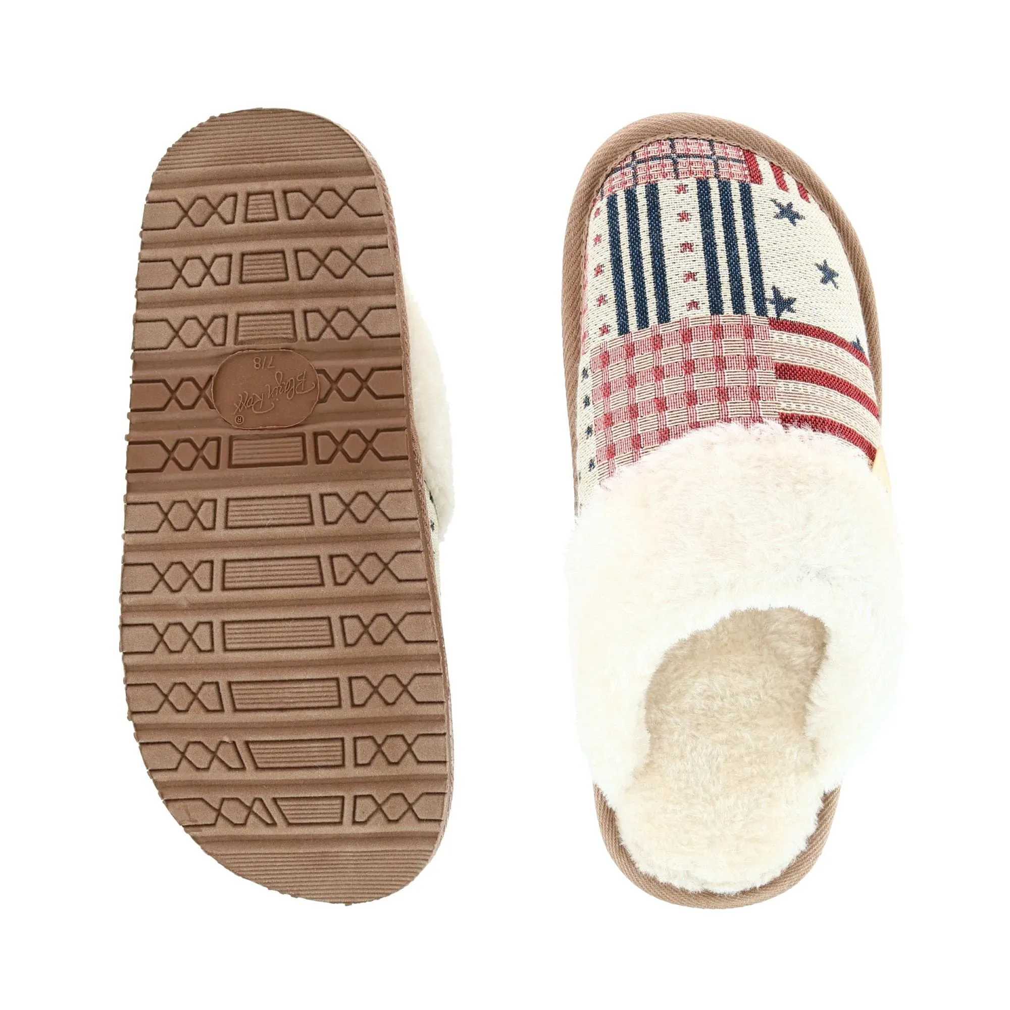 Blazin Roxx Women's Sienna Americana Patchwork Print Slide Slipper