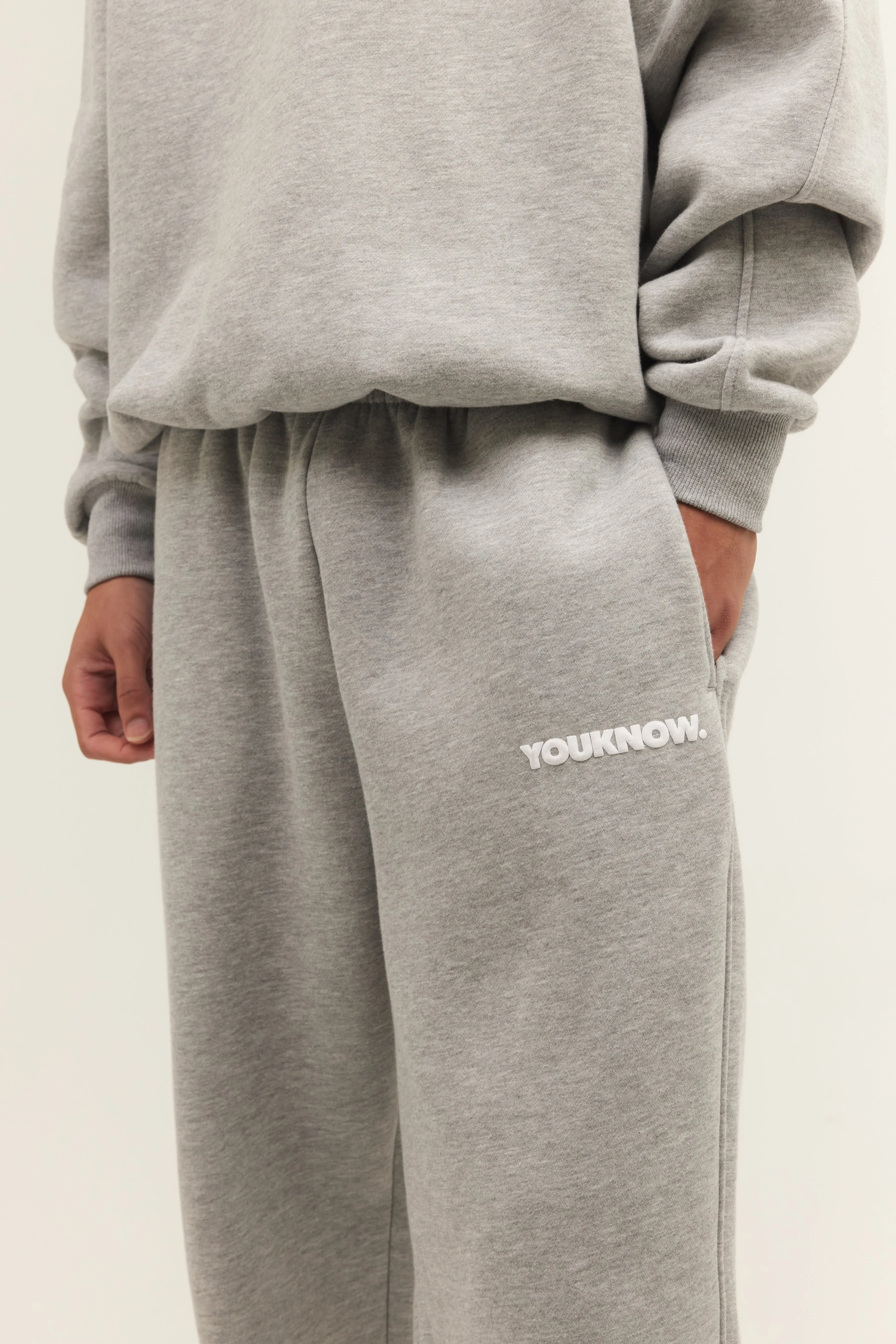 BLOCK CUFFED SWEATPANTS | GREY