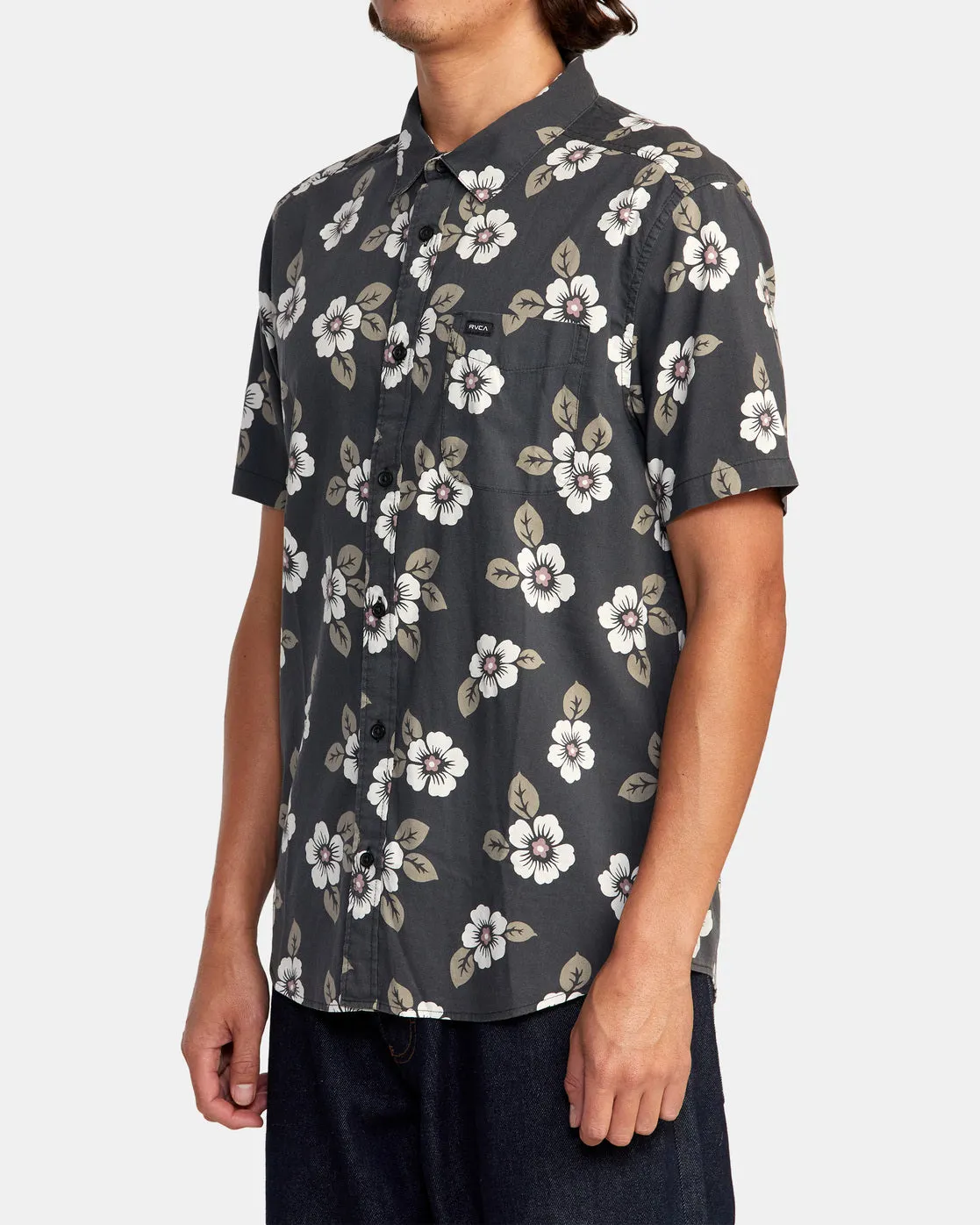 Botanical Short Sleeve Shirt - Black