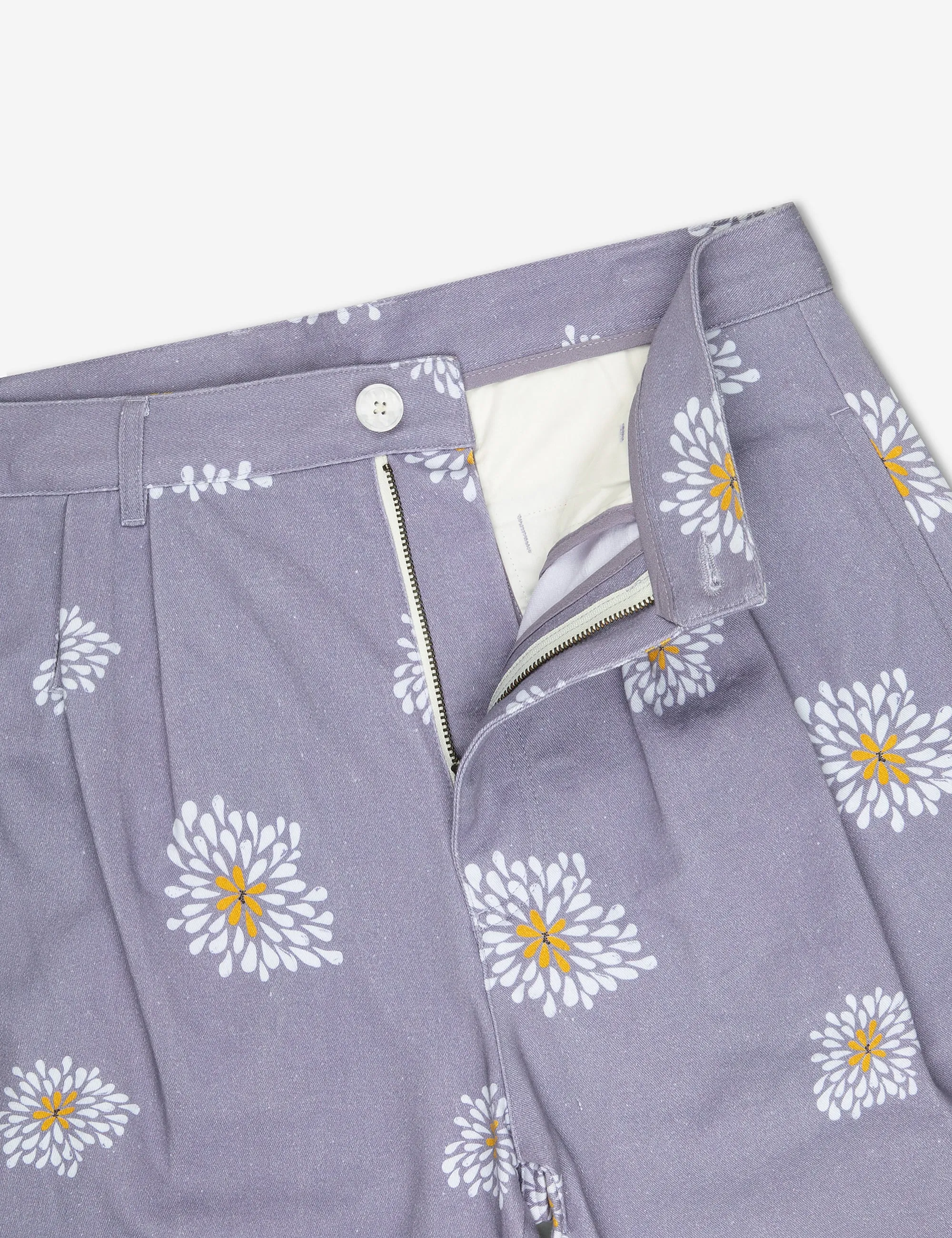 Brooklyn Pleated Pant - Light Violet Flower