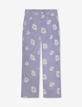 Brooklyn Pleated Pant - Light Violet Flower