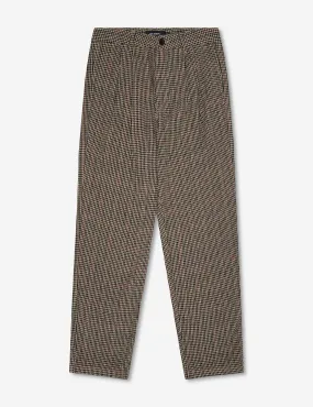 Brooklyn Pleated Pant - Natural Houndstooth