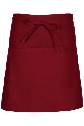 Burgundy Half Bistro Apron (2 Pockets)