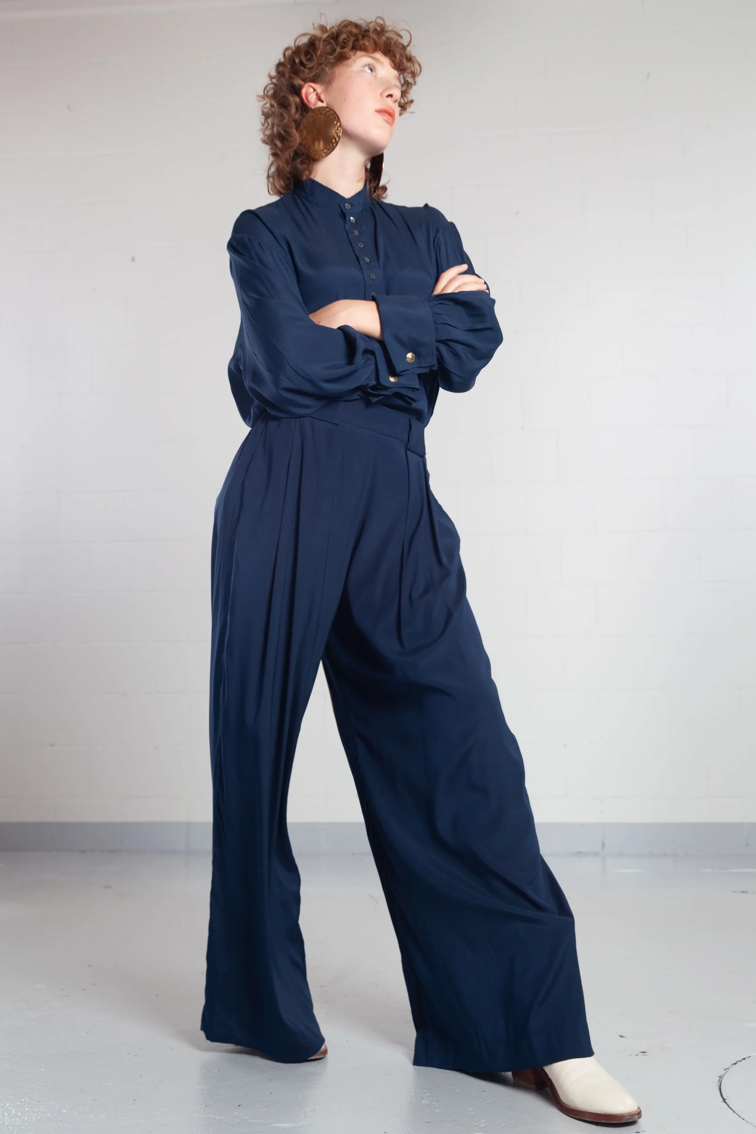 ByAdushka Blue Parigi Silk Pants