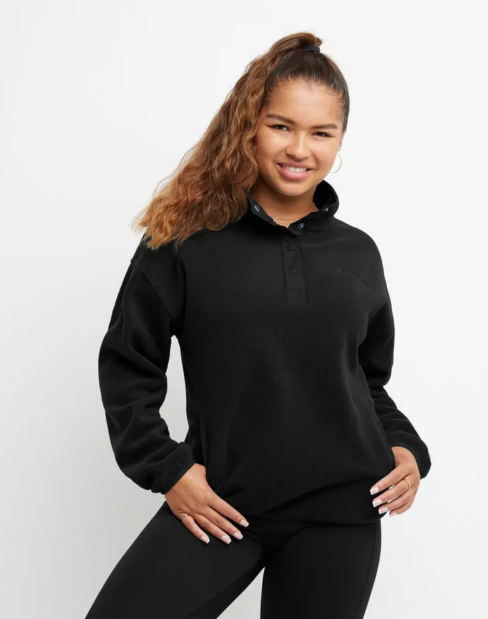 Champion Women's Explorer Fleece Snap Pullover Black W4662 586PZA 001