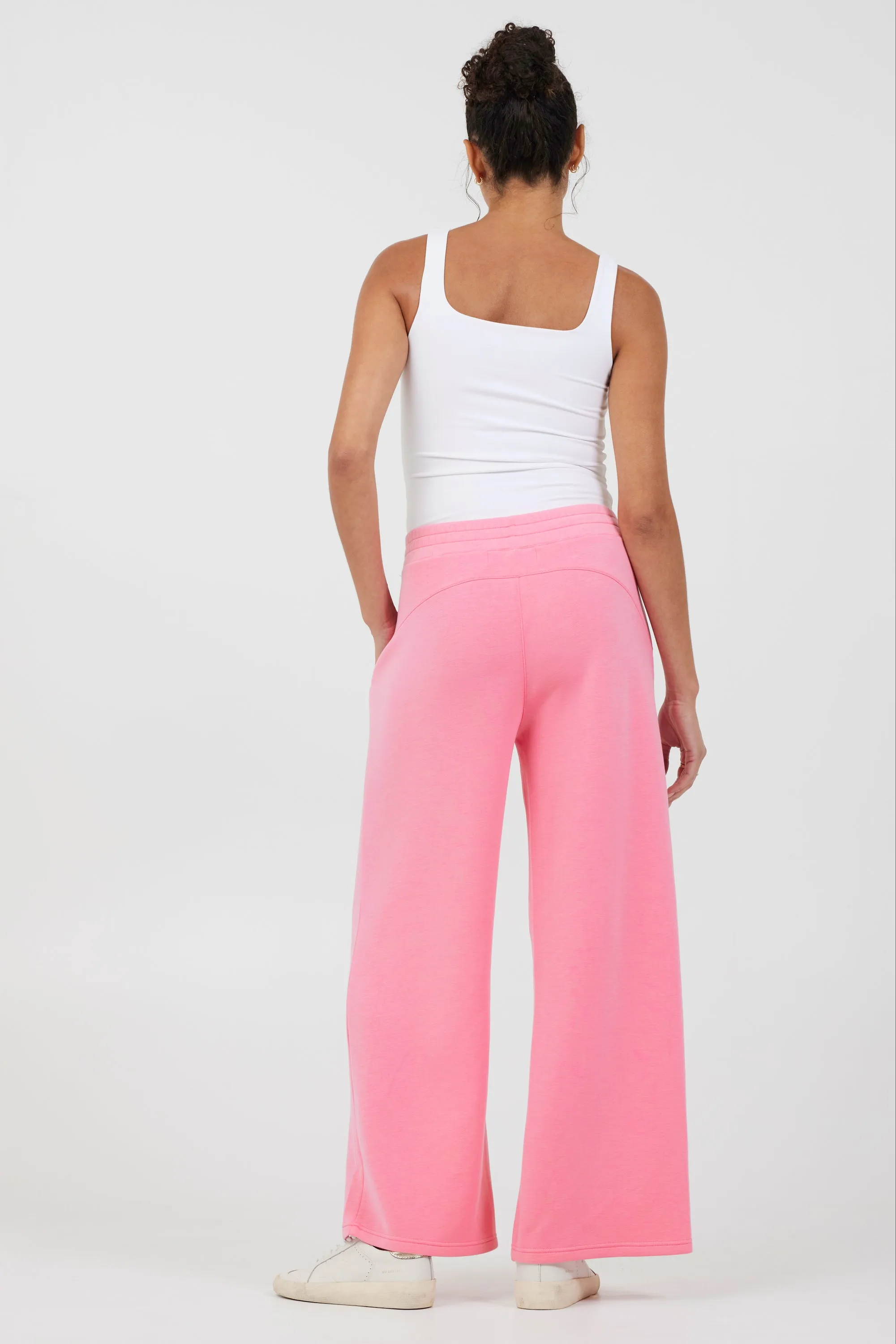 Coastal Coral Cloud Fleece Flare Pants