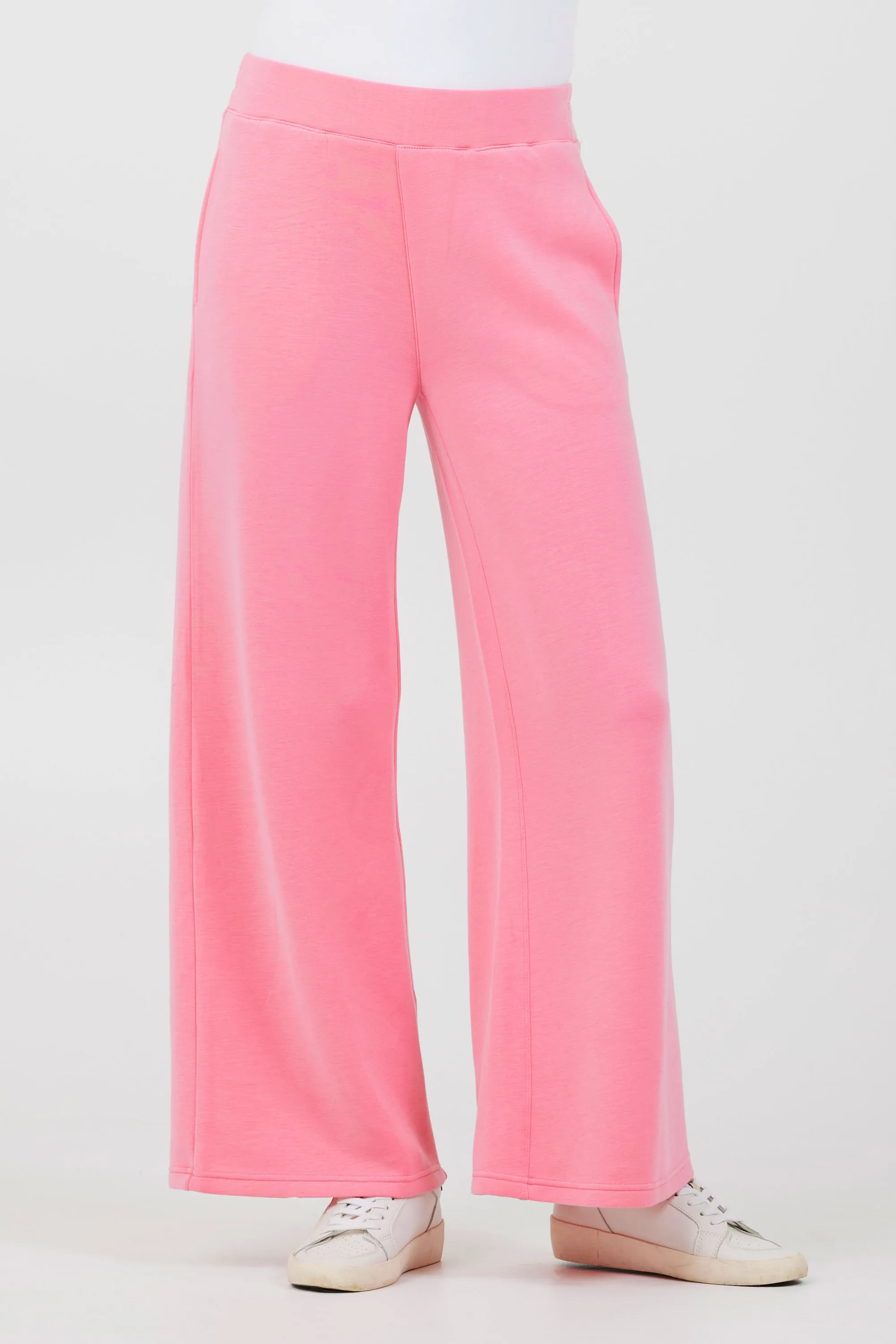 Coastal Coral Cloud Fleece Flare Pants