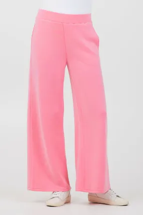 Coastal Coral Cloud Fleece Flare Pants