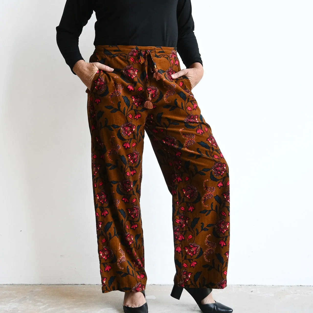 Corduroy Wide Leg Pants by Orientique Australia - Aida - 2615