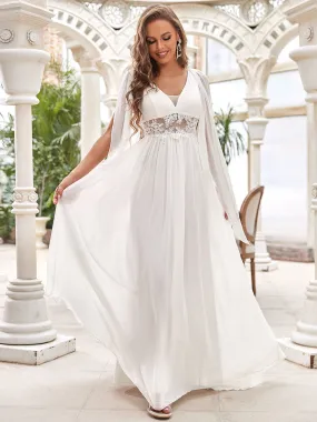 Deep V Neck A-Line Floor Length Wholesale Wedding Dresses