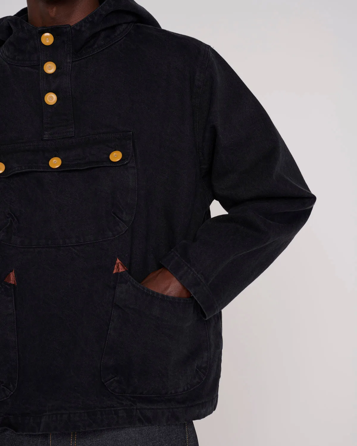 Denim Smock - Black