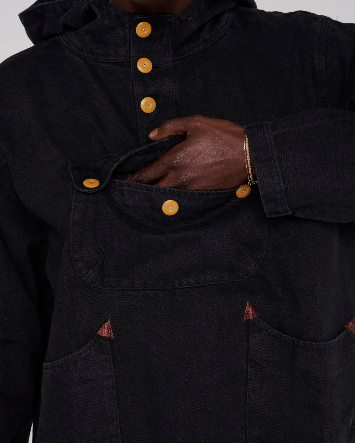 Denim Smock - Black