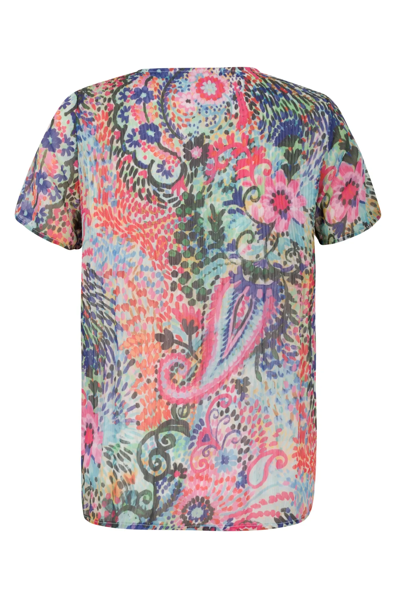 Detachable bead & shell trim Top | MULTI PAISLEY | 8581AR