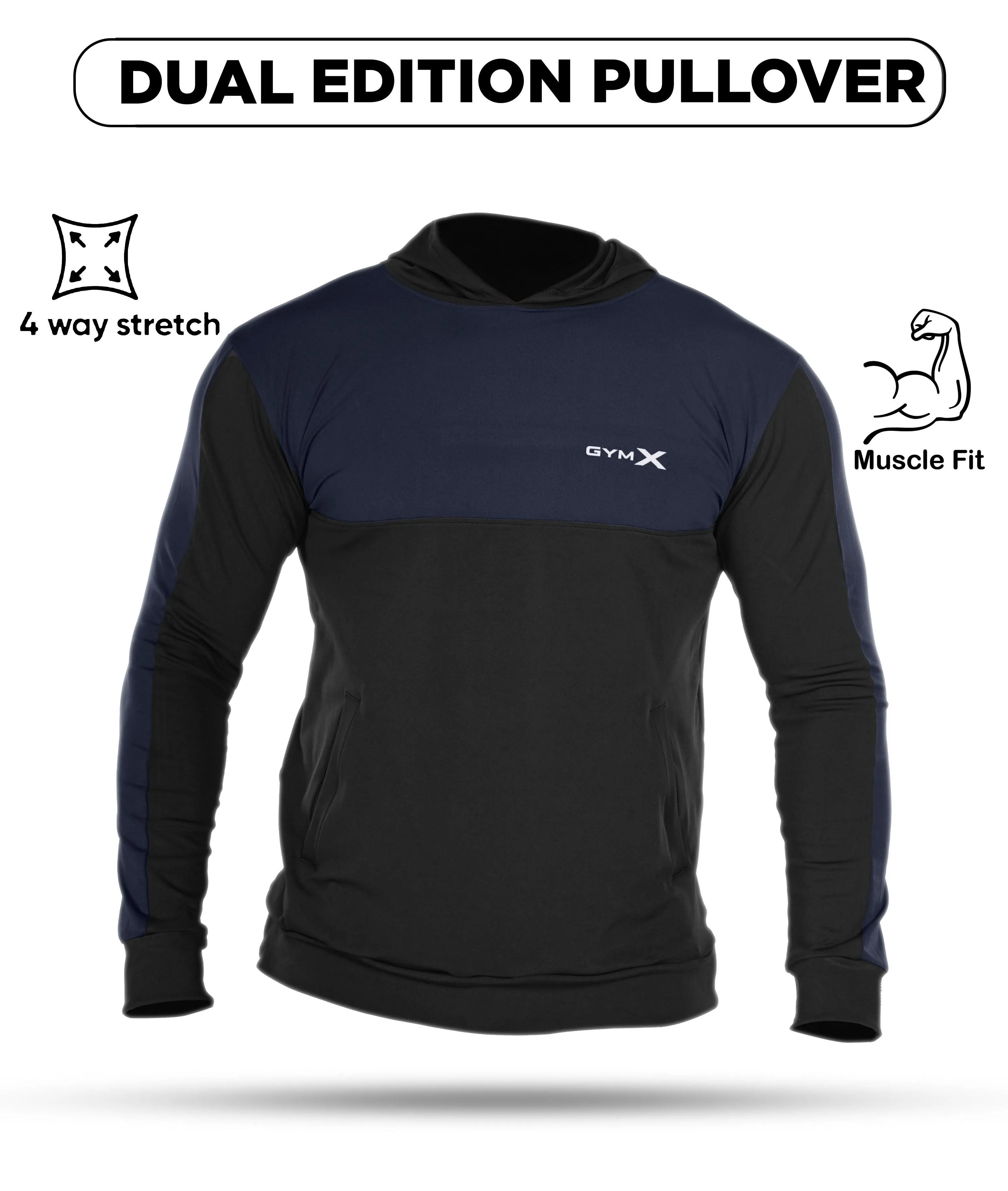 Dual Edition GymX Pullover: Navy Blue - Sale