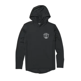 Early Boater Long Sleeve Hooded Surf Shirt - Black