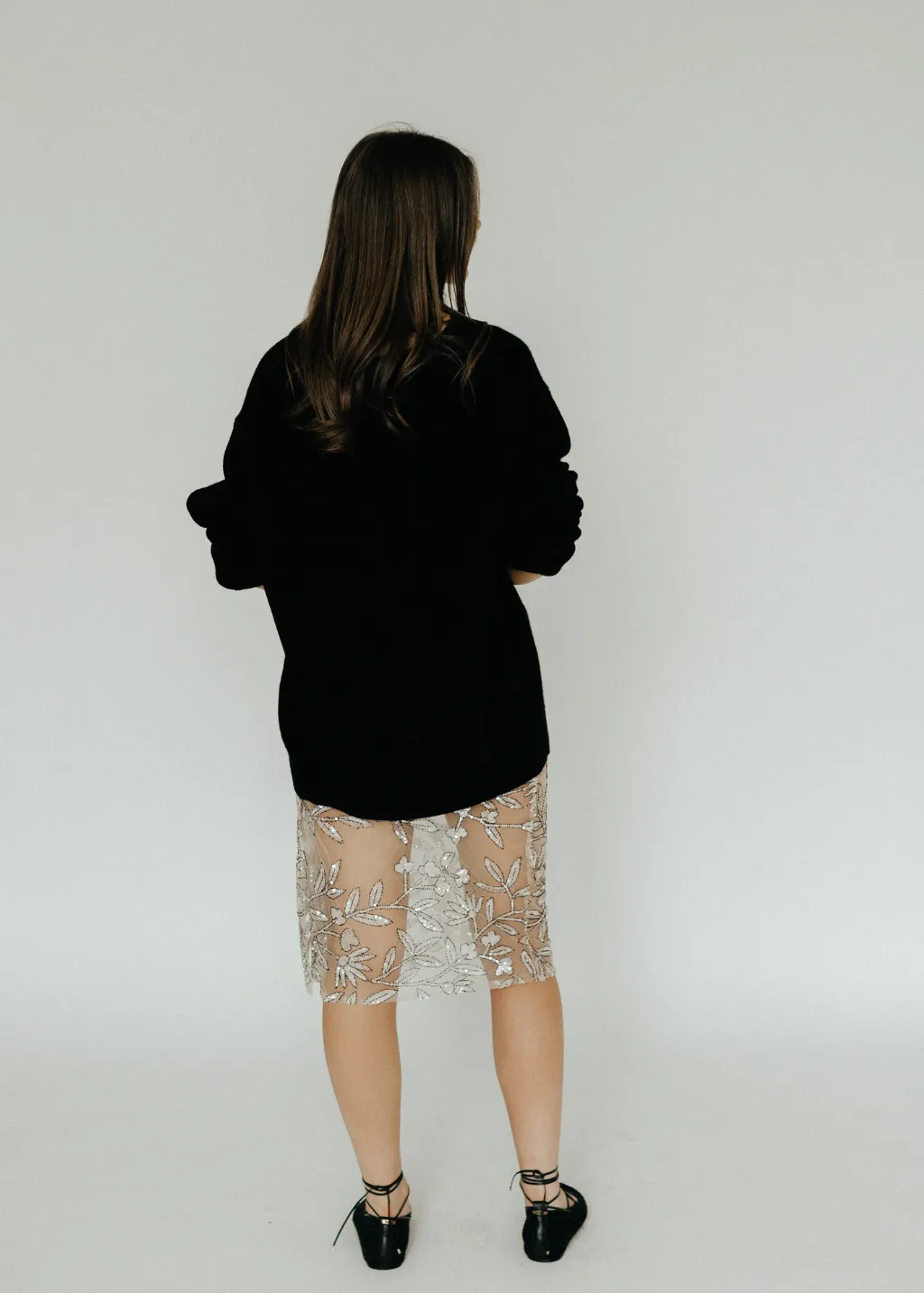 Elizabeth Nude Beaded Skirt