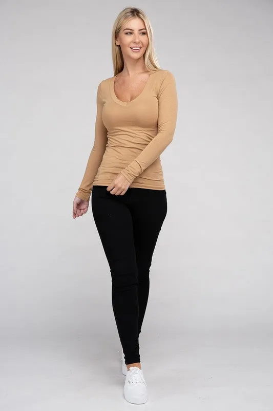 Essential V-Neck Long Sleeve T-Shirt