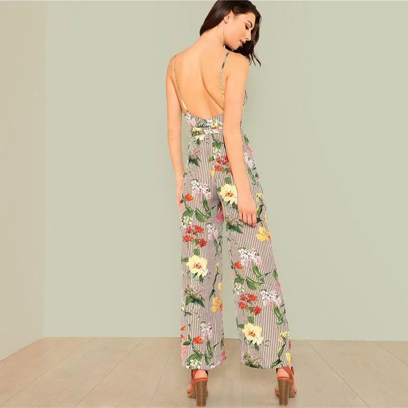 FELICITY’S FLORAL STRIPE JUMPSUIT