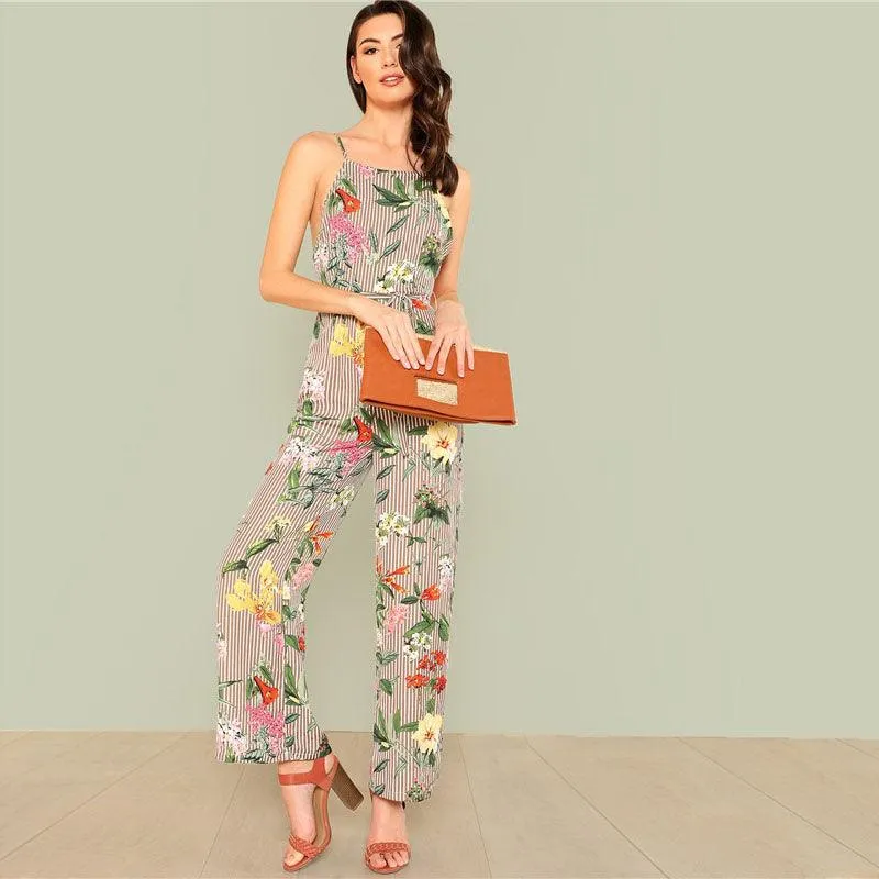 FELICITY’S FLORAL STRIPE JUMPSUIT