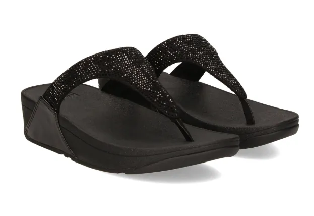 FitFlop Lulu Crystal Toe-Post Sandals | Latte Beige   Black