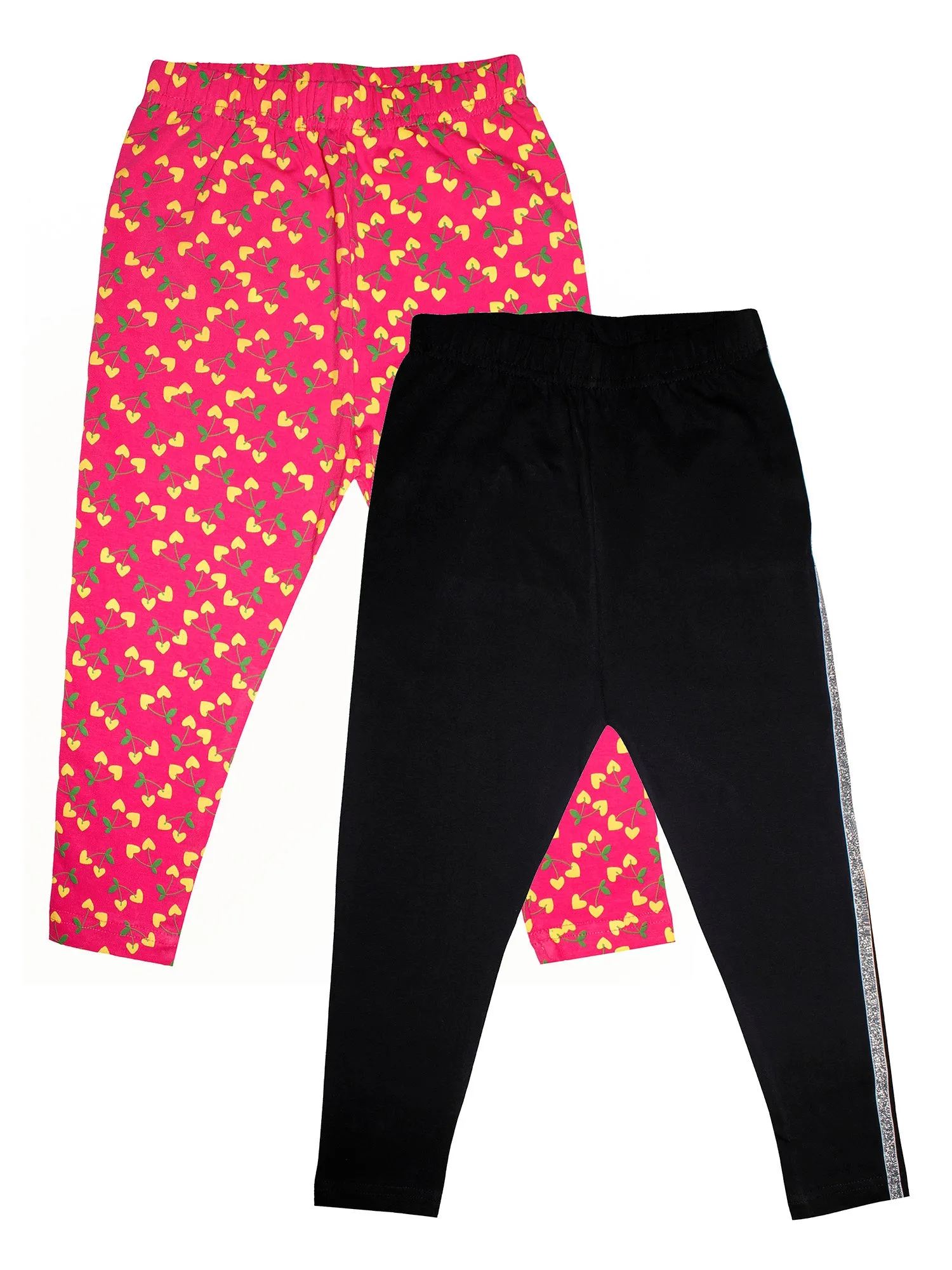 Girls Capri Legging with Tape pattern- Pack Of 2